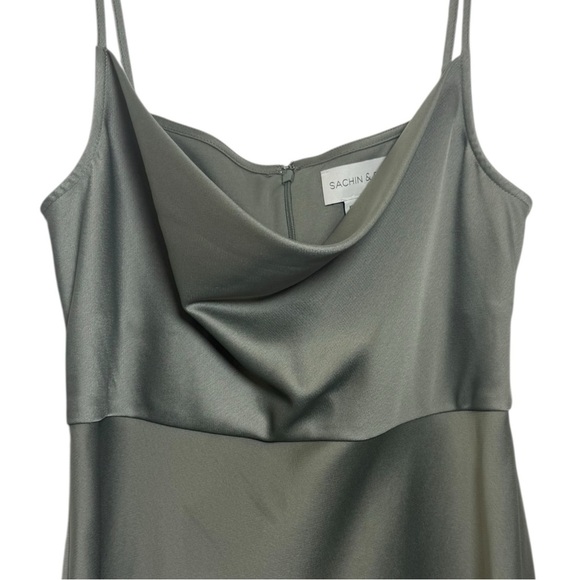 Sachin + Babi Sage Green Satin Midi Dress - Picture 2 of 12